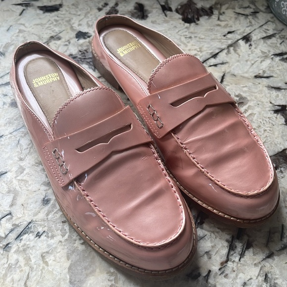 JOHNSTON & MURPHY Giada Blush Leather Mules 8 - Picture 2 of 13